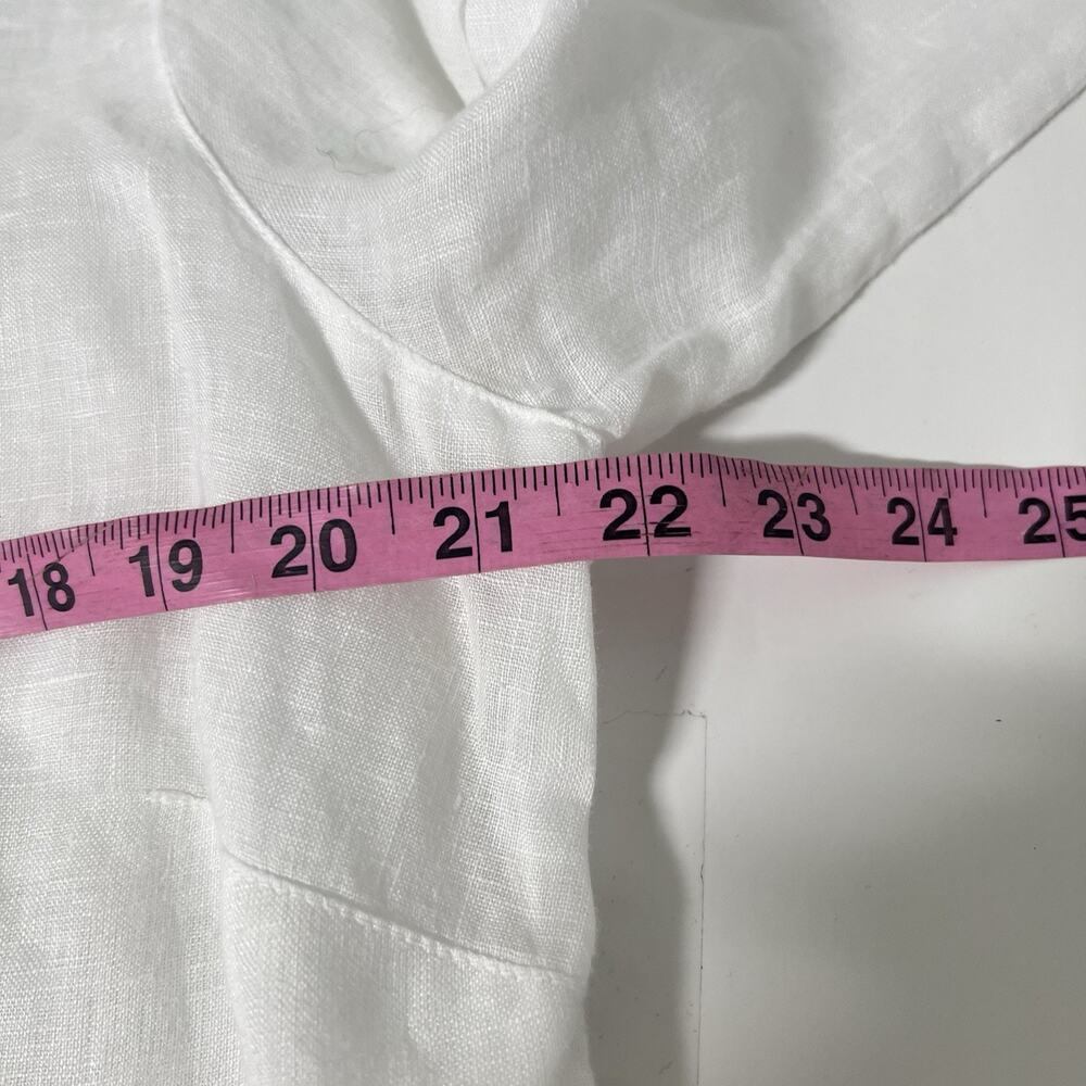 CP Shades Linen Shirt Women L White Button Up Long Sleeve Lightweight Casual - Picture 9 of 11